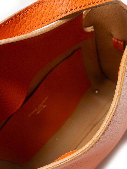 PENELOPE Umh&auml;ngetasche aus Leder mit Schultergurt Korallen-Natur - Damentaschen