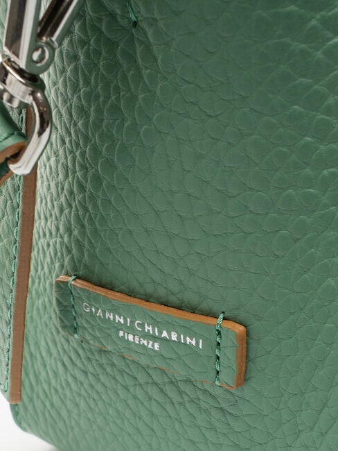 PENELOPE Umh&auml;ngetasche aus Leder mit Schultergurt Minze-Sand - Damentaschen