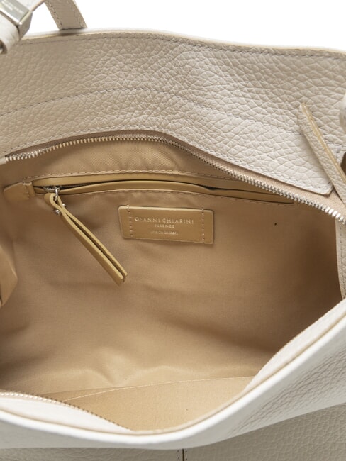 MINERVA Umh&auml;ngetasche aus Leder Sand - Damentaschen