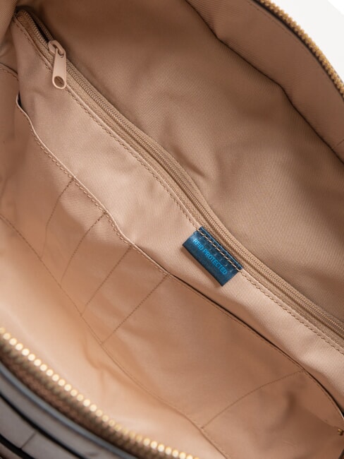 CAMPIONARIO - DAFNE Aktentasche aus Leder braun/burgunderrot/beige - Arbeitstaschen