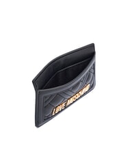 LOVE MOSCHINO QUILTED Gesteppter flacher Kartenhalter Schwarz - Brieftaschen Damen - 3