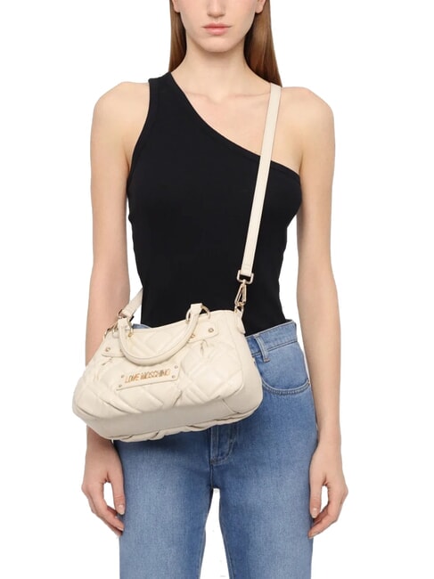 QUILTED Handtasche mit Schulterriemen Elfenbein - Damentaschen