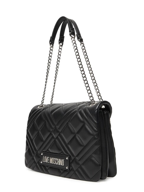 QUILTED Schultertasche mit Kette Schwarz Schwarz - Damentaschen