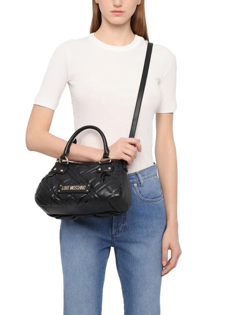 QUILTED Handtasche mit Schulterriemen Schwarz - Damentaschen