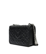 LOVE MOSCHINO QUILTED Schultertasche, Umh&auml;ngetasche Schwarz Schwarz - Damentaschen - 2