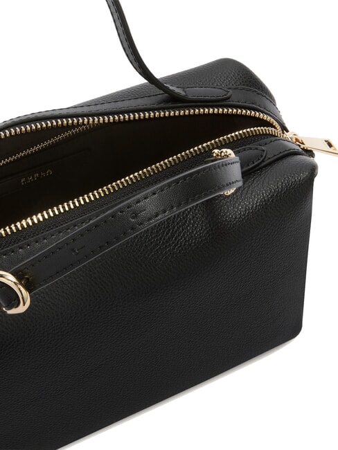 DOUBLE Ledertasche mit Schulterriemen Schwarz - Damentaschen