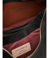 COCCINELLE BOHEME GRANA DOUBLE Gro&szlig;e Umh&auml;ngetasche aus Leder Noir/Cognac - Damentaschen - 4