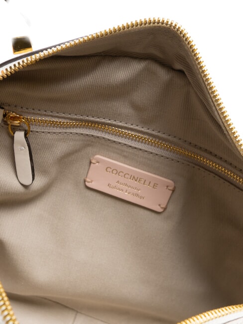 MALETA CALF Lederhandtasche mit Schulterriemen Wei&szlig; - Damentaschen