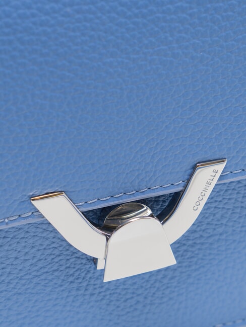 DEW Kleine Schultertasche aus Leder Blau - Damentaschen