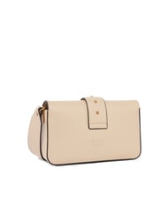 PINKO LOVE ONE SLOUCHY Mini-Umh&auml;ngetasche aus Leder Beige-Rauchgrau-Antikgold - Damentaschen - 2