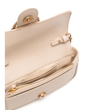 PINKO LOVE ONE POCKET Umh&auml;ngetasche aus Leder Beige-Rauchgrau-Antikgold - Damentaschen - 4