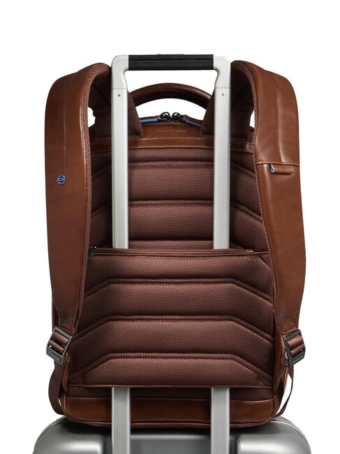 BLUE SQUARE Lederrucksack, 14-Zoll-Laptophalter BRAUN - PC-Rucks&auml;cke