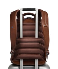 PIQUADRO BLUE SQUARE Lederrucksack, 14-Zoll-Laptophalter BRAUN - PC-Rucks&auml;cke - 3