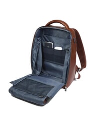 PIQUADRO BLUE SQUARE Lederrucksack, 14-Zoll-Laptophalter BRAUN - PC-Rucks&auml;cke - 6