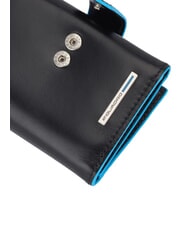 PIQUADRO BLUE SQUARE Dreifach gefaltete Ledergeldb&ouml;rse und M&uuml;nzen Schwarz - Brieftaschen Herren - 3