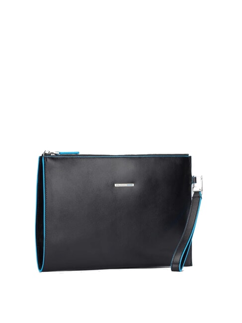 BLUE SQUARE Flache Clutch aus Leder Schwarz - Damentaschen