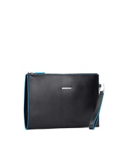 PIQUADRO BLUE SQUARE Flache Clutch aus Leder Schwarz - Damentaschen - 2