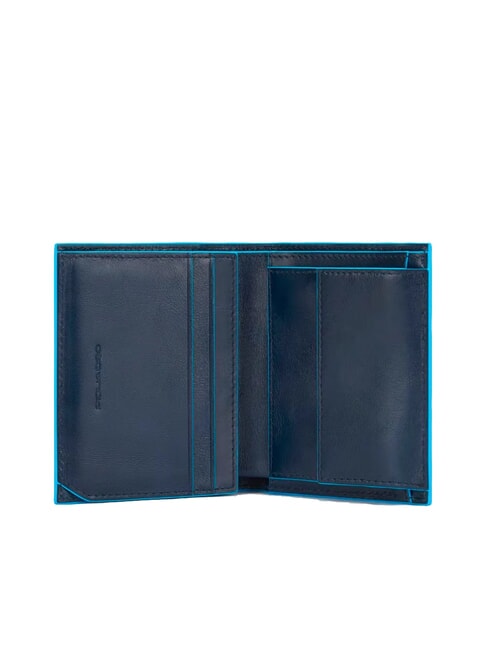 BLUE SQUARE Vertikale Lederbrieftasche Blau - Brieftaschen Herren