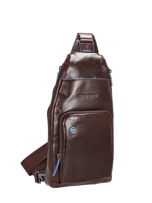 BLUE SQUARE Schultertasche/Rucksack aus Leder mit Mini-Tablet-Halterung MAHAGONI - Umh&auml;ngetaschen Herren