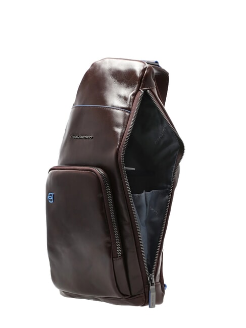 BLUE SQUARE Schultertasche/Rucksack aus Leder mit Mini-Tablet-Halterung MAHAGONI - Umh&auml;ngetaschen Herren