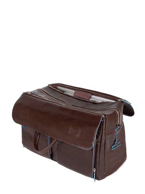 BLUE SQUARE Reisetasche aus Leder, Laptopfach f&uuml;r 15-Zoll-Laptops MAHAGONI - Reisetaschen