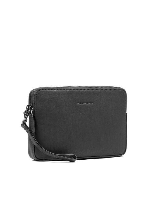BLACK SQUARE Herren-Clutch aus Leder mit Handgelenkschlaufe Schwarz - Tablettmappe &amp; Organizer