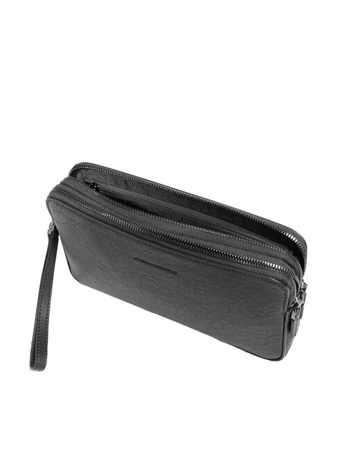 BLACK SQUARE Herren-Clutch aus Leder mit Handgelenkschlaufe Schwarz - Tablettmappe &amp; Organizer