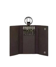 PIQUADRO BLACK SQUARE Schl&uuml;sseletui aus Leder mit 6 Haken - Schl&uuml;sselanh&auml;nger und Schl&uuml;sseletuis