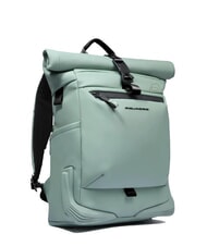 PIQUADRO CORNER SPECIALE GOMMATO Rolltop-Rucksack f&uuml;r 15,6-Zoll-Laptop GR&Uuml;N - PC-Rucks&auml;cke - 2