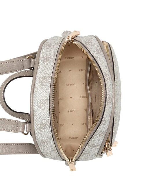 MANHATTAN 2 Kleiner Rucksack mit 4G-Pfingstrosen-Logo Logo in dunklem Taupe - Damentaschen