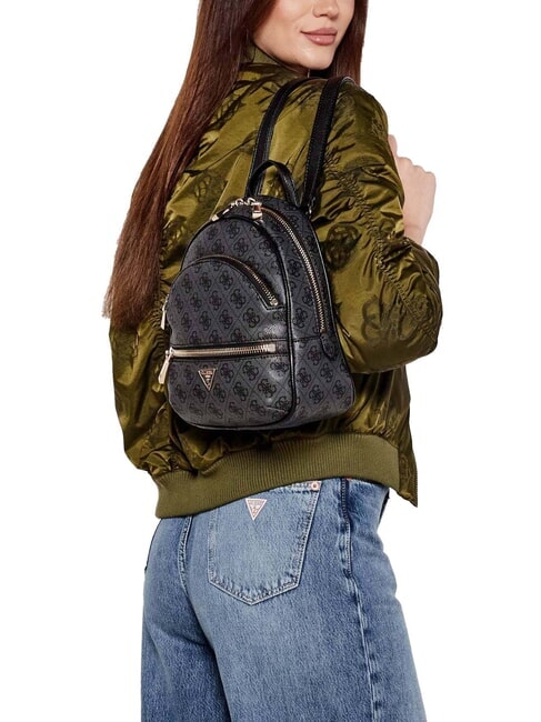 MANHATTAN 2 Kleiner Rucksack mit 4G-Pfingstrosen-Logo Logo in dunklem Taupe - Damentaschen