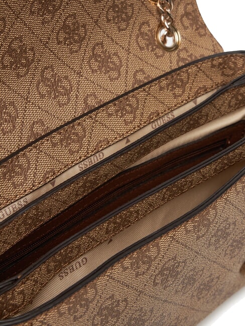 NOELLE 2 Wandelbare Tasche mit Klappe Latte-Logo / braun - Damentaschen