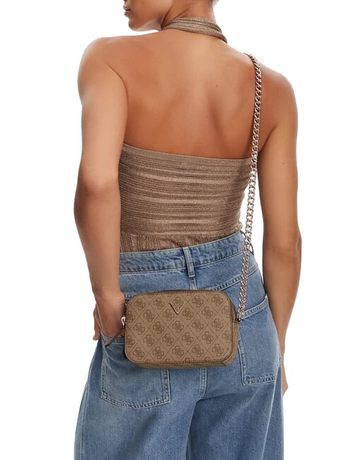 NOELLE 2 Schultertasche f&uuml;r Kamera Latte-Logo / braun - Damentaschen