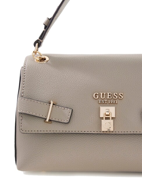 YESBA Schultertasche mit &Uuml;berschlag, Umh&auml;ngetasche dunkles Taupe - Damentaschen