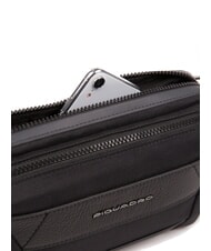 PIQUADRO TRAKAI G&uuml;rteltasche aus Leder und Stoff - H&uuml;fttaschen