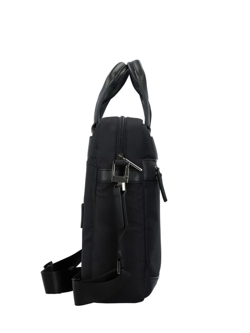 TRAKAI Aktentasche aus Leder und Stoff f&uuml;r 14-Zoll-Laptops Schwarz - Arbeitstaschen