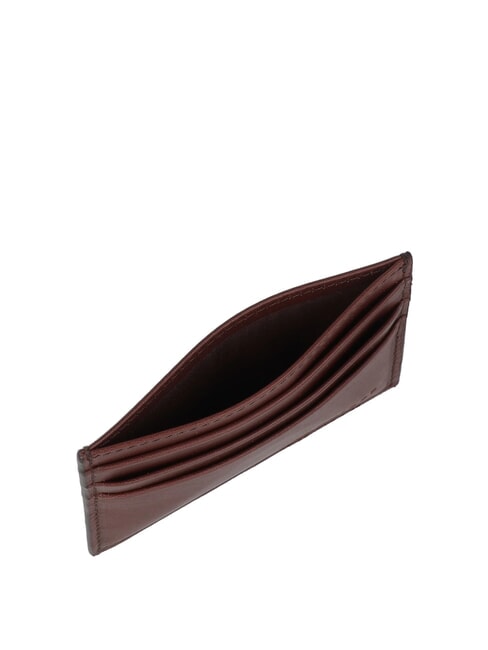 ALBERTO Flacher Kartenhalter aus Leder Braun / Palladium - Brieftaschen Herren