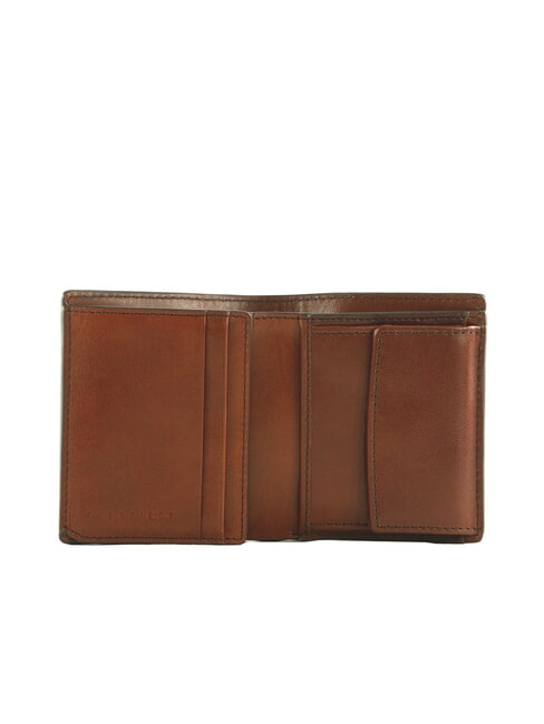 GIACOMO Ledergeldb&ouml;rse mit M&uuml;nzfach Braun / Ruthenium - Brieftaschen Herren