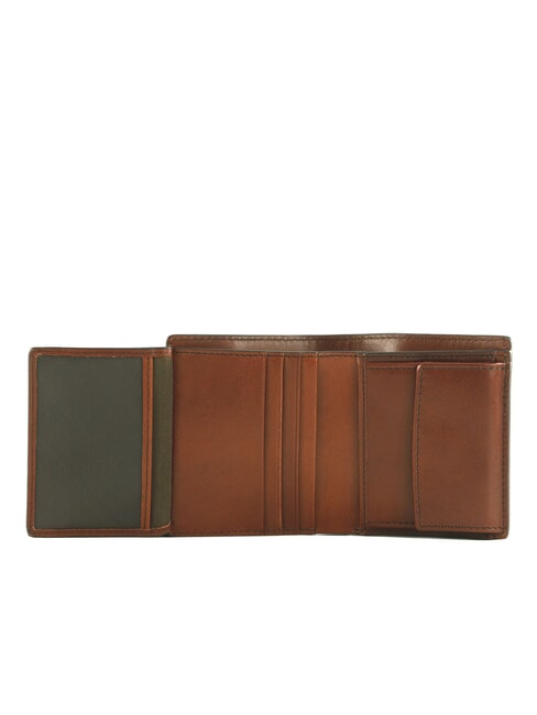 GIACOMO Ledergeldb&ouml;rse mit M&uuml;nzfach Braun / Ruthenium - Brieftaschen Herren