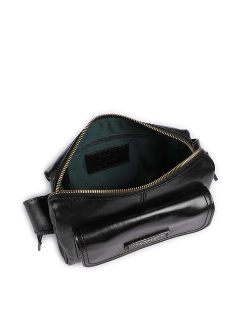 FLORA Umh&auml;ngetasche aus Leder mit Tasche Schwarzes Gold - Damentaschen