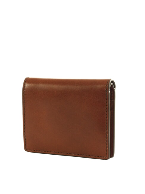 GIACOMO Lederkartenetui mit Klappe Braun / Ruthenium - Brieftaschen Herren