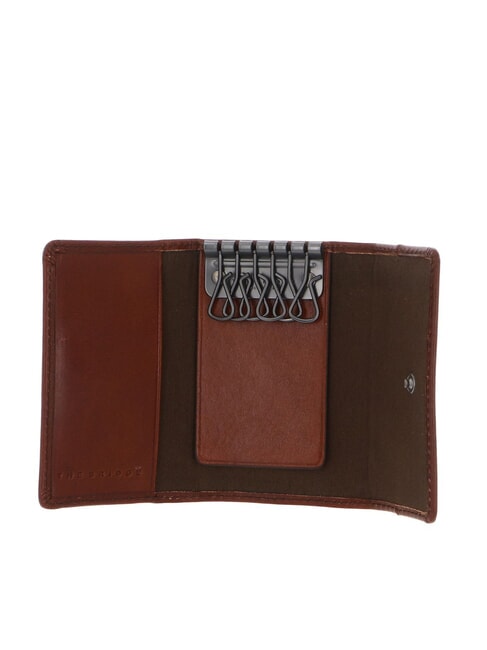 GIACOMO Schl&uuml;sseletui aus Leder Braun / Ruthenium - Schl&uuml;sselanh&auml;nger und Schl&uuml;sseletuis