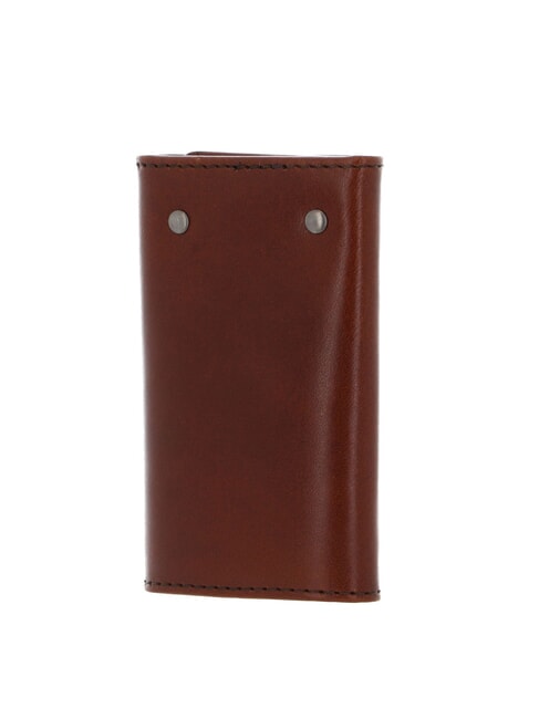 GIACOMO Schl&uuml;sseletui aus Leder Braun / Ruthenium - Schl&uuml;sselanh&auml;nger und Schl&uuml;sseletuis