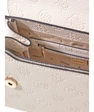 GUESS CRESIDIA II Umh&auml;ngetasche mit &Uuml;berschlag Off-White-Logo - Damentaschen - 3