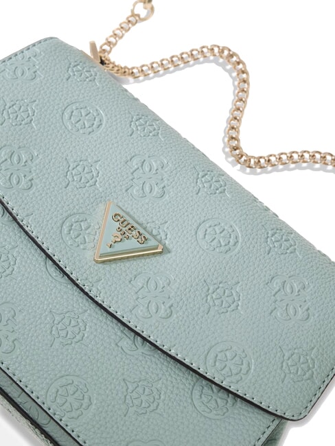 CRESIDIA II Umh&auml;ngetasche mit &Uuml;berschlag hellsalbeifarbenes Logo - Damentaschen