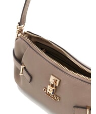 GUESS YESBA Kleine Schultertasche mit Anh&auml;nger dunkles Taupe - Damentaschen - 5