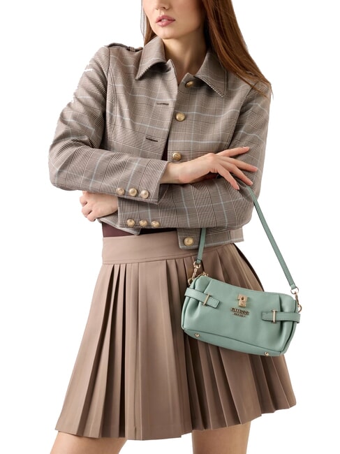 YESBA Kleine Schultertasche mit Anh&auml;nger SCHWARZ - Damentaschen