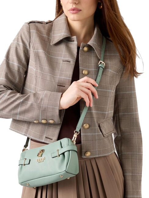 YESBA Kleine Schultertasche mit Anh&auml;nger SCHWARZ - Damentaschen