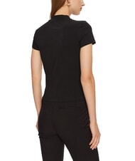 GUESS MOCK NECK ALL OVER 4G Schmal geschnittenes T-Shirt mit Strasssteinen - T-Shirts und Tops f&uuml;r Damen