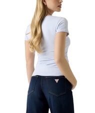 GUESS MINI TRIANGLE T-Shirt mit V-Ausschnitt Atemwege blau - T-Shirts und Tops f&uuml;r Damen - 2